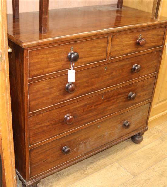 A Victorian mahogany straight fronted chest of drawers W.114cm